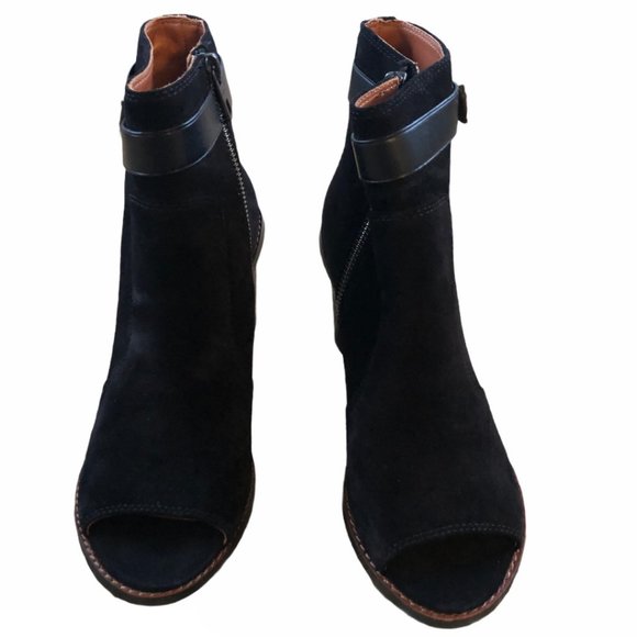 Coach Peep Toe Moto Boot in Black Suede NIB - Picture 7 of 16